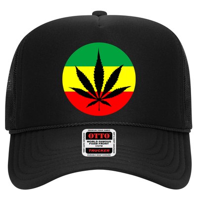 Cannabis Leaf Jamaican Style Trucker Hat