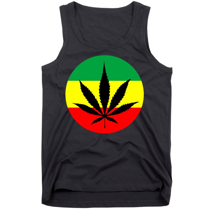 Cannabis Leaf Jamaican Style Tank Top