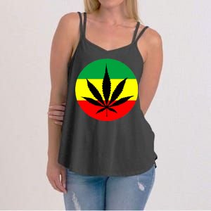 Cannabis Leaf Jamaican Style Women's Strappy Tank