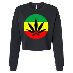 Cannabis Leaf Jamaican Style Cropped Pullover Crew