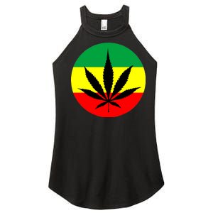 Cannabis Leaf Jamaican Style Women's Perfect Tri Rocker Tank