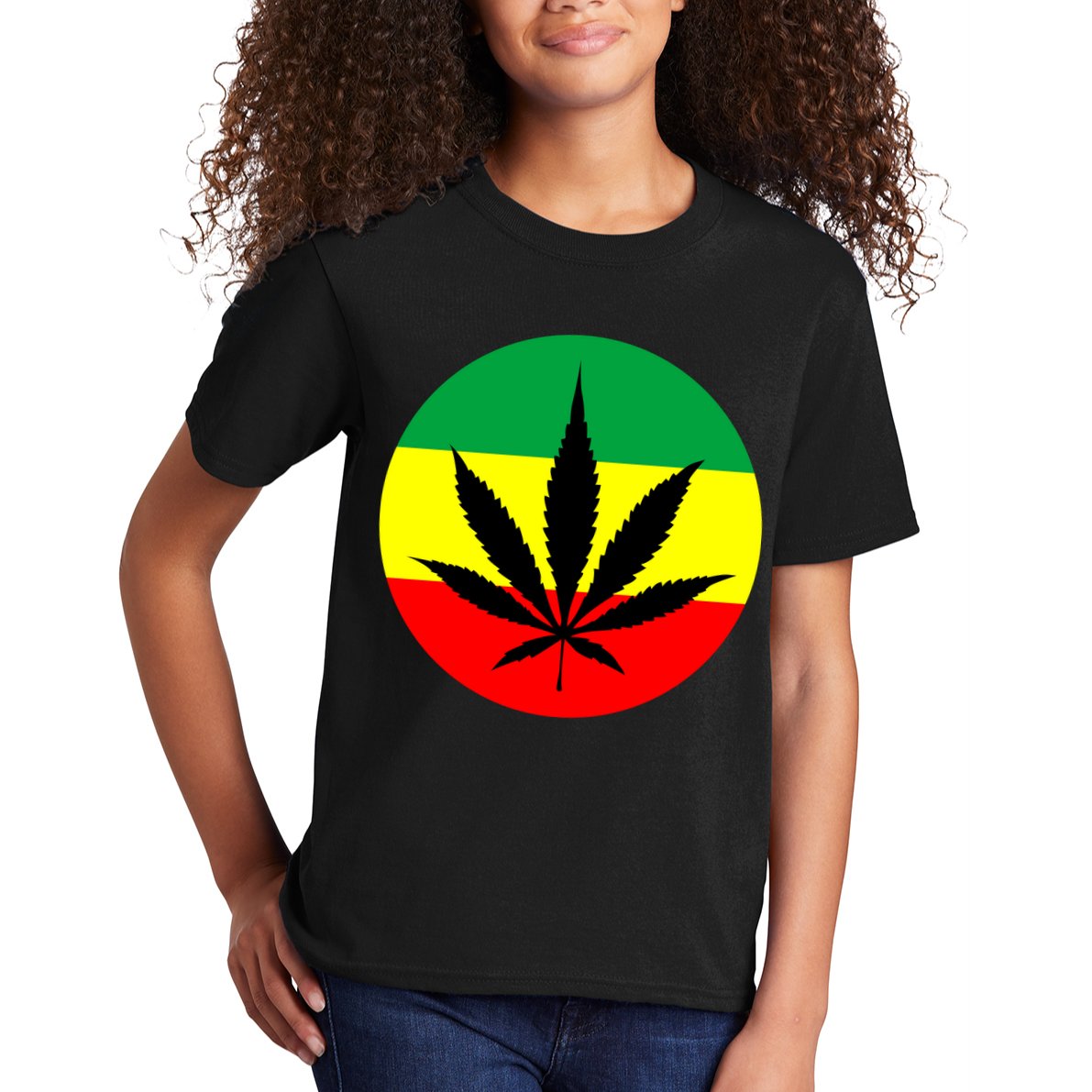 Cannabis Leaf Jamaican Style Kids T-Shirt