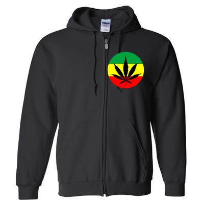 Cannabis Leaf Jamaican Style Full Zip Hoodie