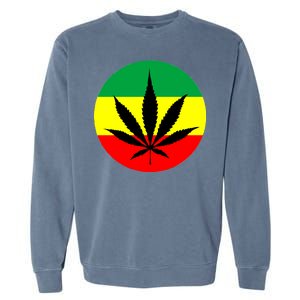 Cannabis Leaf Jamaican Style Garment-Dyed Sweatshirt