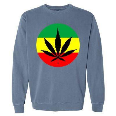 Cannabis Leaf Jamaican Style Garment-Dyed Sweatshirt