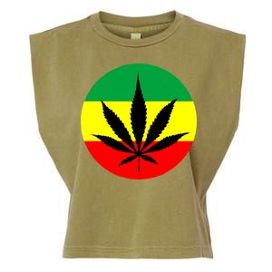 Cannabis Leaf Jamaican Style Garment-Dyed Women's Muscle Tee