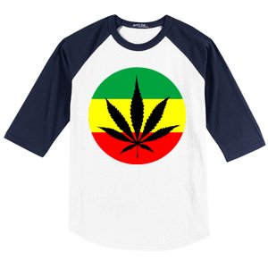 Cannabis Leaf Jamaican Style Baseball Sleeve Shirt