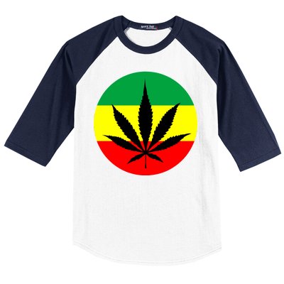 Cannabis Leaf Jamaican Style Baseball Sleeve Shirt