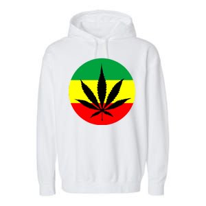 Cannabis Leaf Jamaican Style Garment-Dyed Fleece Hoodie