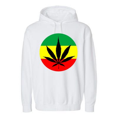 Cannabis Leaf Jamaican Style Garment-Dyed Fleece Hoodie