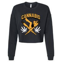 Cannabis Marijuana Joint Hammock Cropped Pullover Crew