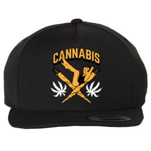 Cannabis Marijuana Joint Hammock Wool Snapback Cap