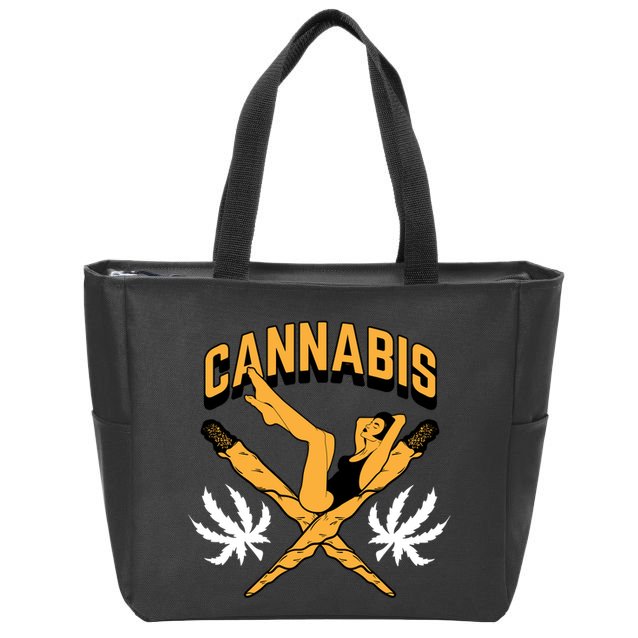 Cannabis Marijuana Joint Hammock Zip Tote Bag