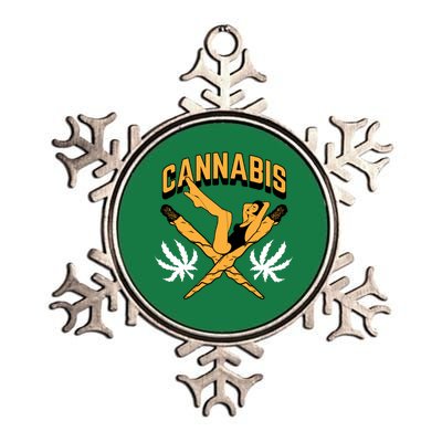 Cannabis Marijuana Joint Hammock Metallic Star Ornament