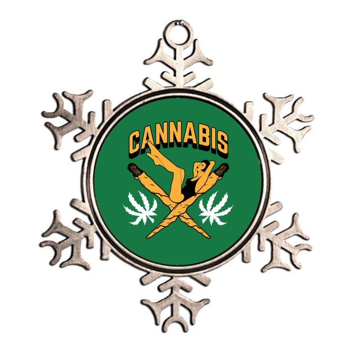 Cannabis Marijuana Joint Hammock Metallic Star Ornament