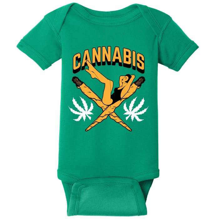 Cannabis Marijuana Joint Hammock Baby Bodysuit