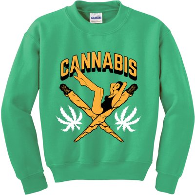 Cannabis Marijuana Joint Hammock Kids Sweatshirt