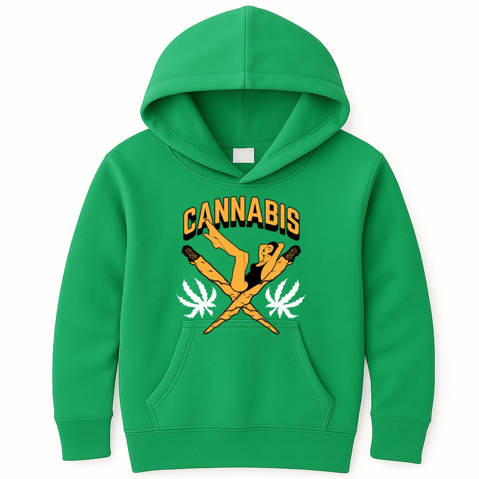 Cannabis Marijuana Joint Hammock Kids Hoodie