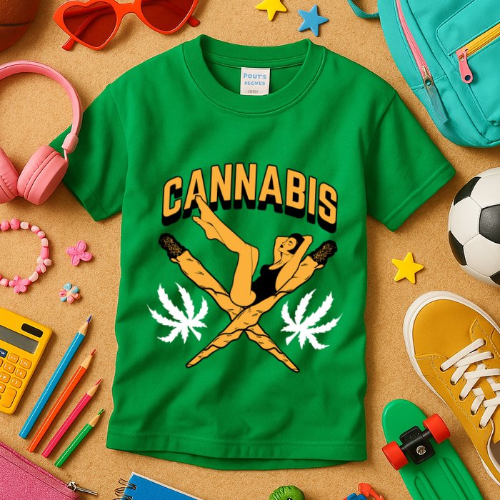Cannabis Marijuana Joint Hammock Kids T-Shirt