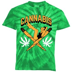 Cannabis Marijuana Joint Hammock Kids Tie-Dye T-Shirt