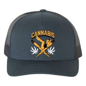 Cannabis Marijuana Joint Hammock Yupoong Adult 5-Panel Trucker Hat