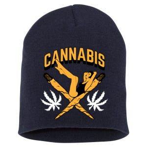 Cannabis Marijuana Joint Hammock Short Acrylic Beanie