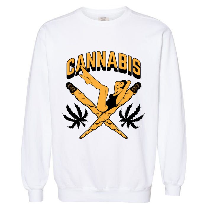 Cannabis Marijuana Joint Hammock Garment-Dyed Sweatshirt