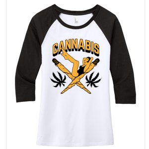 Cannabis Marijuana Joint Hammock Women's Tri-Blend 3/4-Sleeve Raglan Shirt