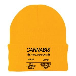 Cannabis Pros And Cons Weed Knit Cap Winter Beanie