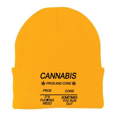 Cannabis Pros And Cons Weed Knit Cap Winter Beanie