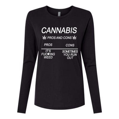 Cannabis Pros And Cons Weed Womens Cotton Relaxed Long Sleeve T-Shirt