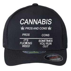 Cannabis Pros And Cons Weed Flexfit Unipanel Trucker Cap