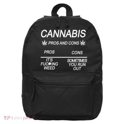 Cannabis Pros And Cons Weed 16 in Basic Backpack