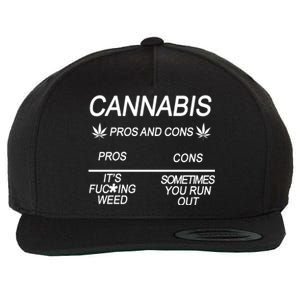 Cannabis Pros And Cons Weed Wool Snapback Cap