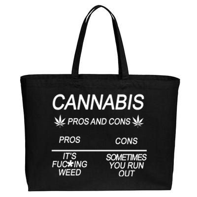 Cannabis Pros And Cons Weed Cotton Canvas Jumbo Tote