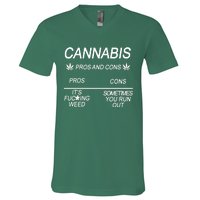 Cannabis Pros And Cons Weed V-Neck T-Shirt