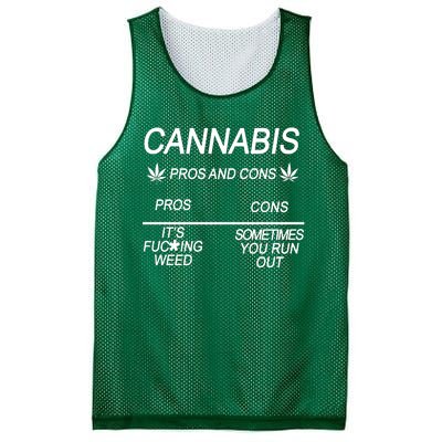 Cannabis Pros And Cons Weed Mesh Reversible Basketball Jersey Tank