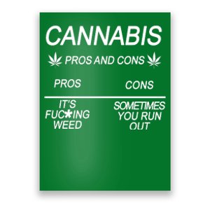 Cannabis Pros And Cons Weed Poster