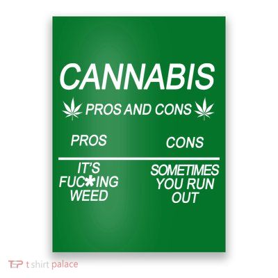 Cannabis Pros And Cons Weed Poster
