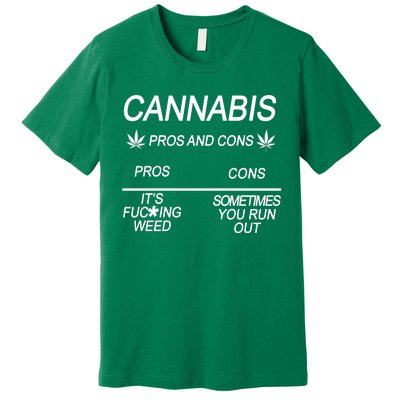 Cannabis Pros And Cons Weed Premium T-Shirt