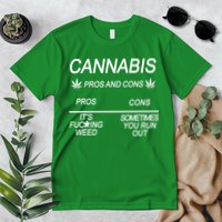Cannabis Pros And Cons Weed Premium T-Shirt