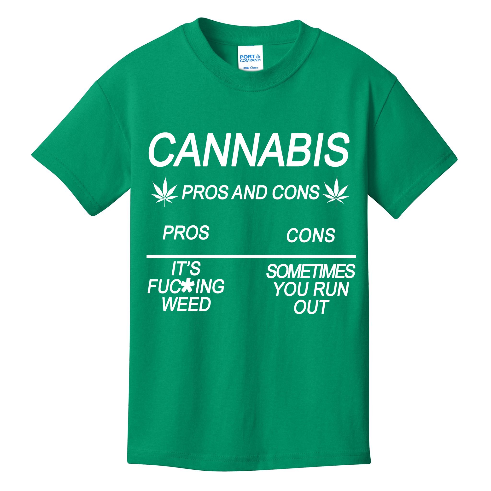 Cannabis Pros And Cons Weed Kids T-Shirt