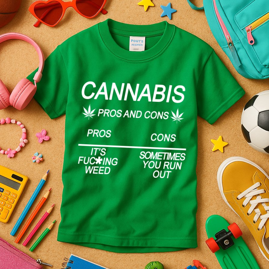 Cannabis Pros And Cons Weed Kids T-Shirt