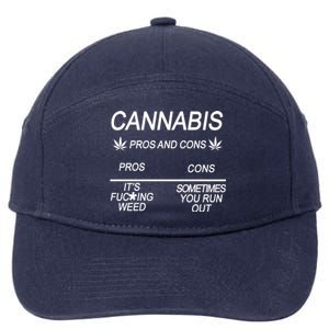 Cannabis Pros And Cons Weed 7-Panel Snapback Hat