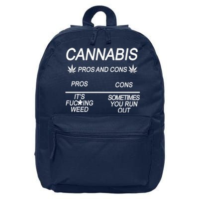 Cannabis Pros And Cons Weed 16 in Basic Backpack