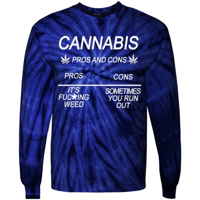 Cannabis Pros And Cons Weed Tie-Dye Long Sleeve Shirt