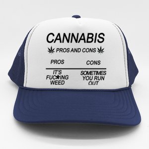 Cannabis Pros And Cons Weed Trucker Hat