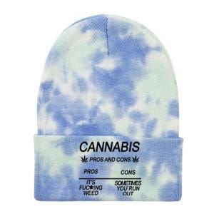 Cannabis Pros And Cons Weed Tie Dye 12in Knit Beanie