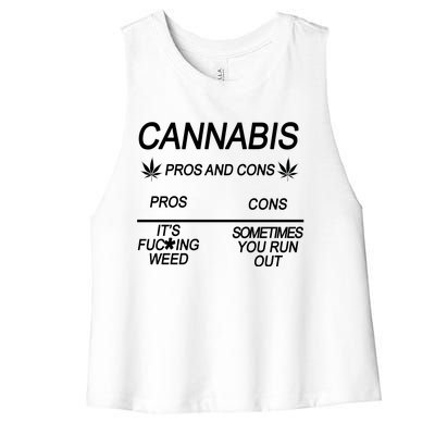 Cannabis Pros And Cons Weed Women's Racerback Cropped Tank