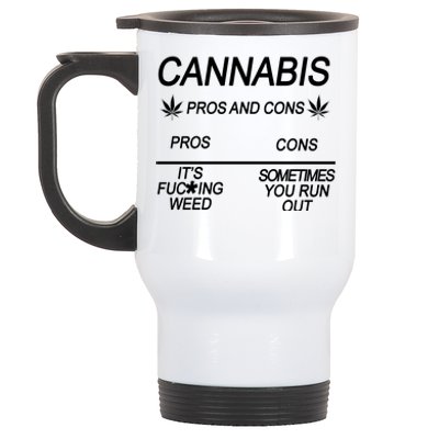 Cannabis Pros And Cons Weed Stainless Steel Travel Mug